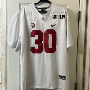Nike Alabama White and Red Football Jersey #30